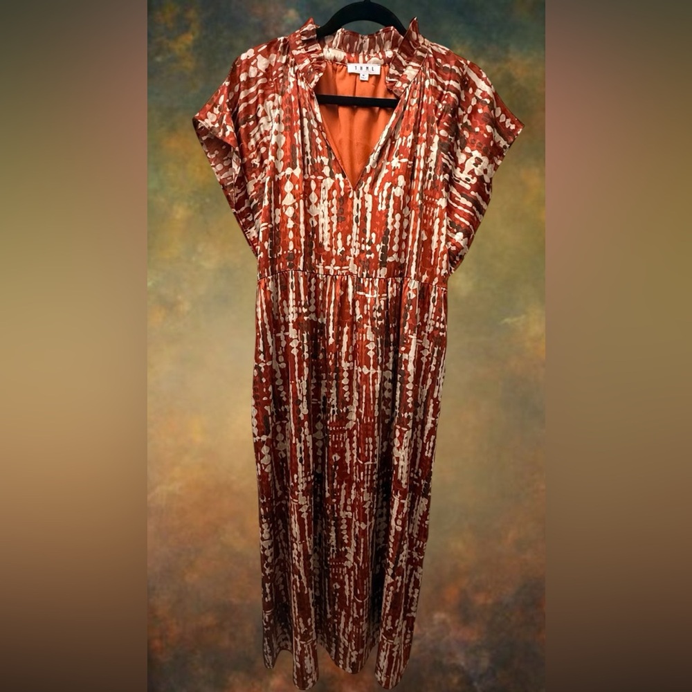 THML Rust and Cream Patterned Maxi Dress